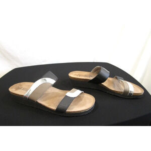 NWOB Naot Frankie Black, Silver Slide Comfort Sandals Women Sz 11